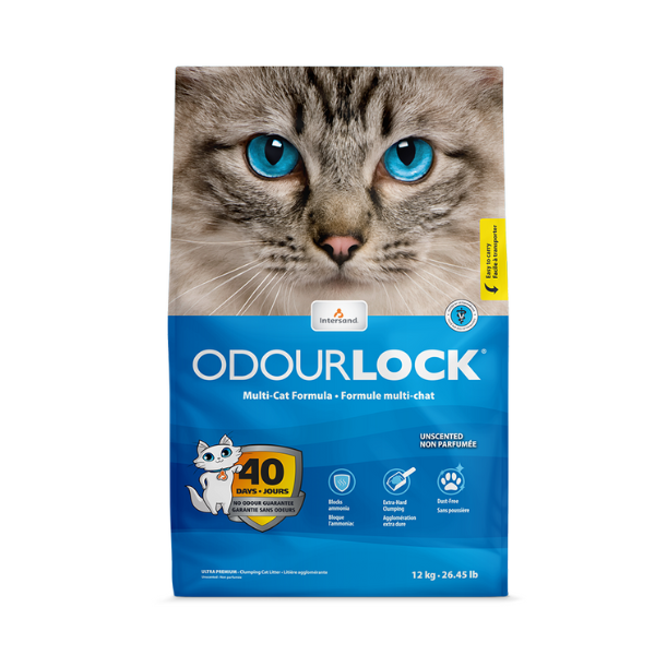 OdourLock Unscented Original - Ultra premium Clumping Cat Litter Blocks ammonia, 99.9% Dust free