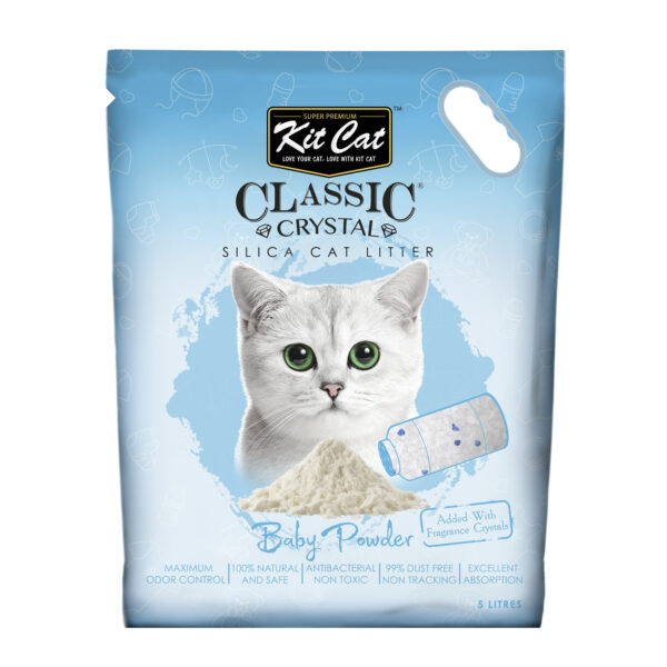 Kit Cat Classic Crystal Cat Litter – Baby Powder (5 Liters)