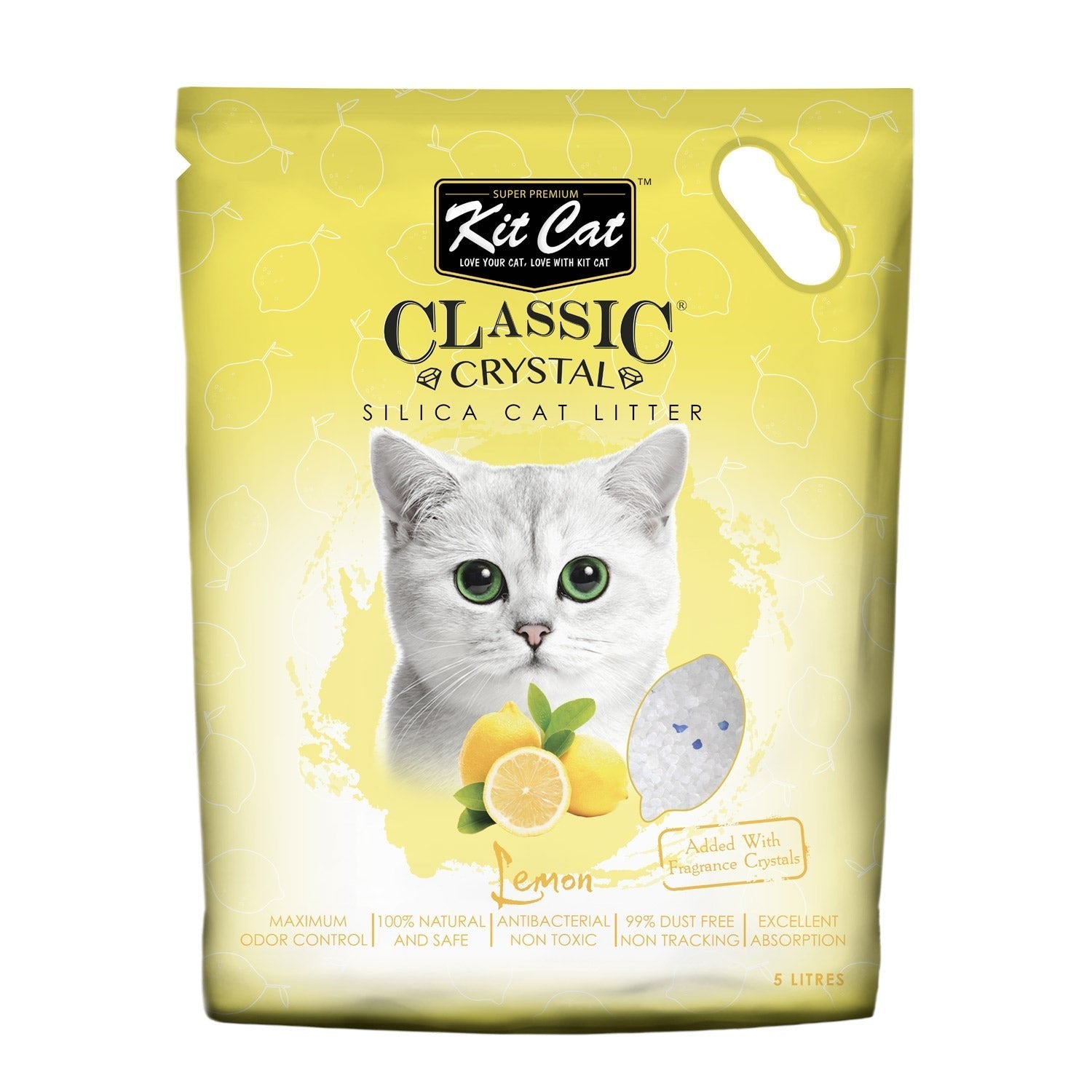 Kit Cat Classic Crystal Cat Litte Lemon (5 Litres)