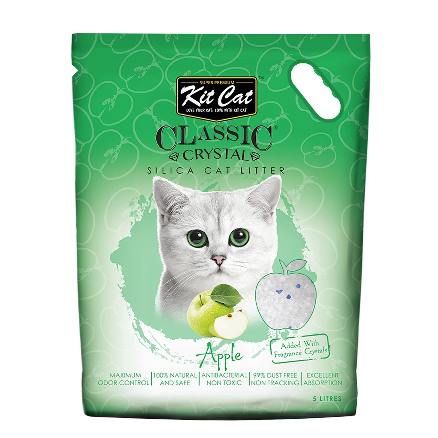 Kit Cat Classic Crystal Cat Litter Ã¢â‚¬â€œ Apple (5 Litres)