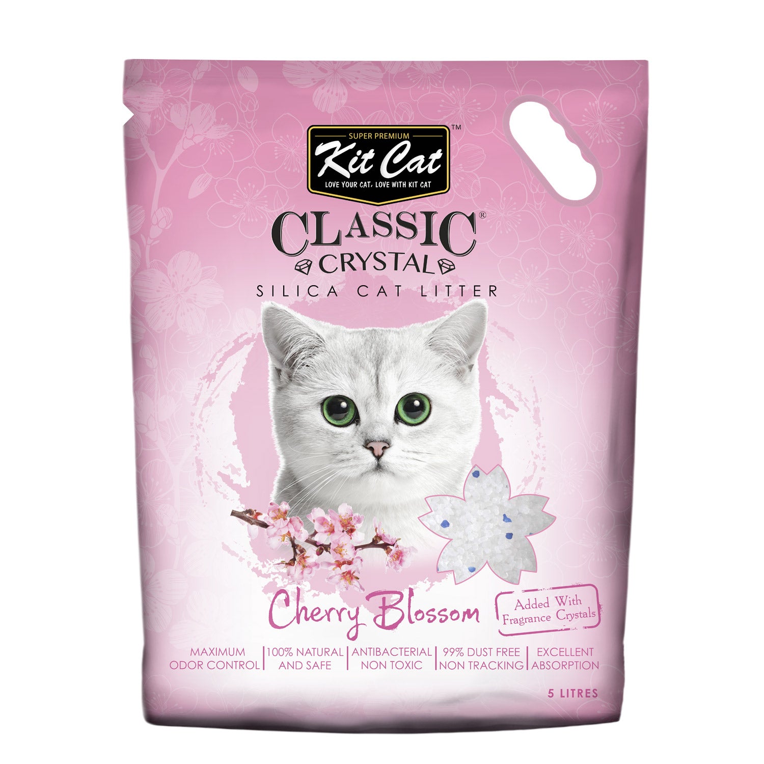 Kit Cat Classic Crystal Cat Litter – Cherry Blossom (5 Liters)