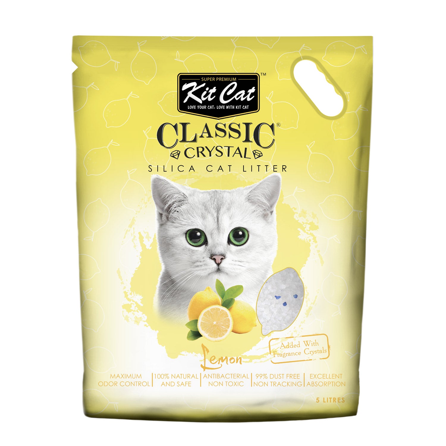 Kit Cat Classic Crystal Cat Litter – Lemon (5 Liters)