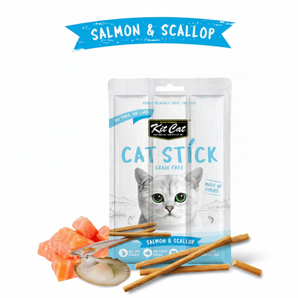Kit Cat Grain Free Cat Stick Salmon & Scallop 15g
