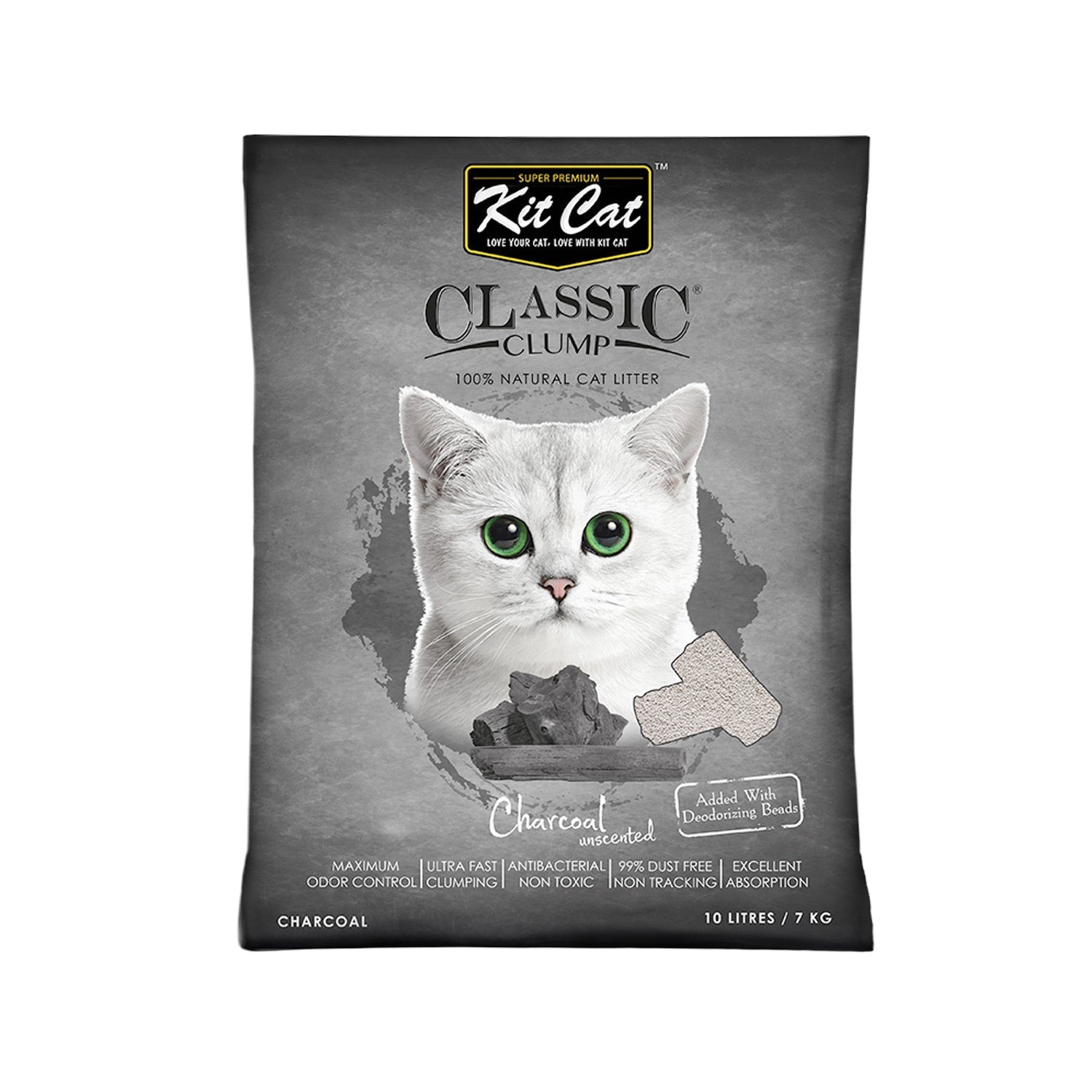 Kit Cat Classic Clump Cat Litter - 10L (Charcoal)