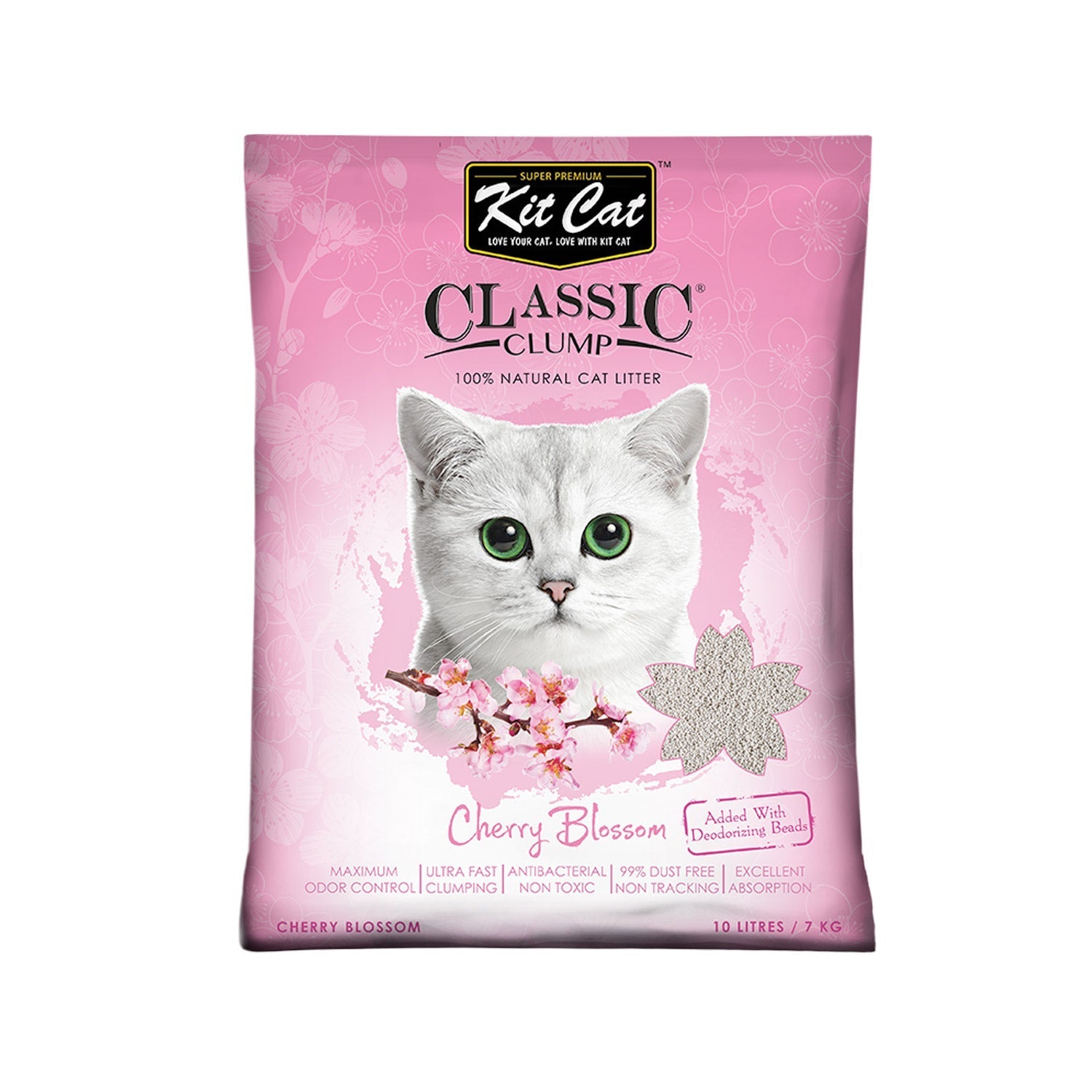 Kit Cat Classic Clump Cat Litter - 10L (Cherry Blossom)