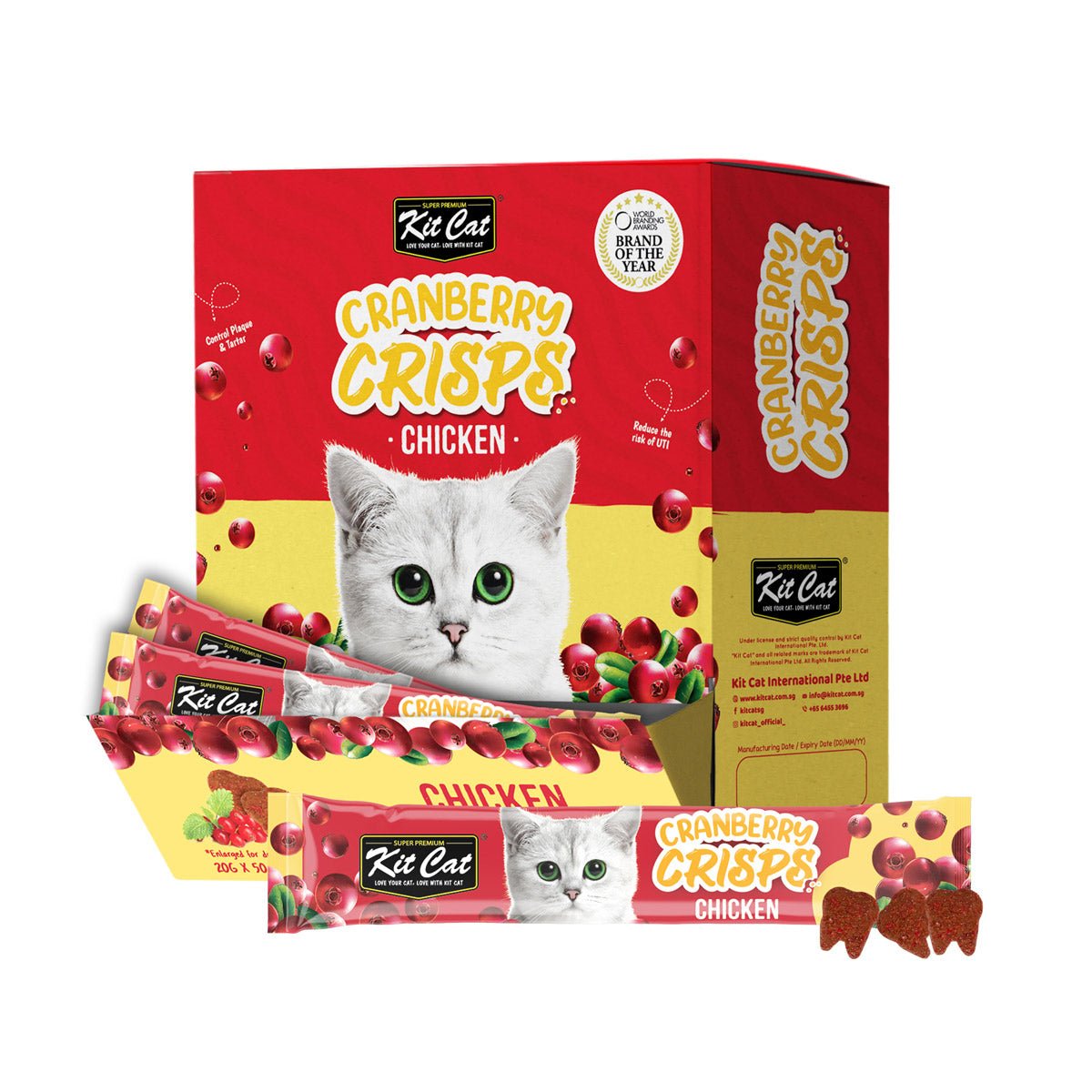 Kit Cat Cranberry Crisps Chicken Cat Treat - 3x20g