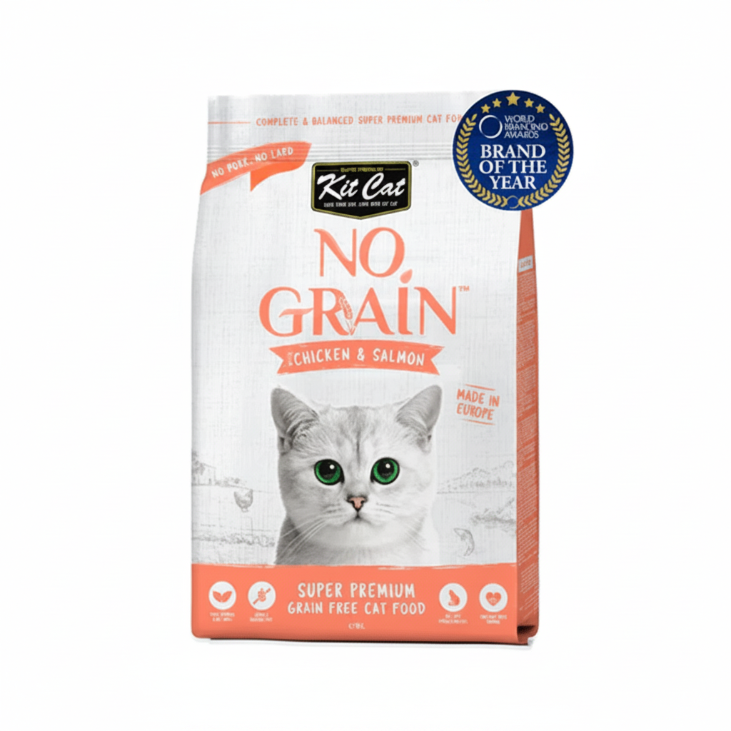 Kit Cat No Grain Chicken & Salmon Super Premium Cat Dry Food 1 KG