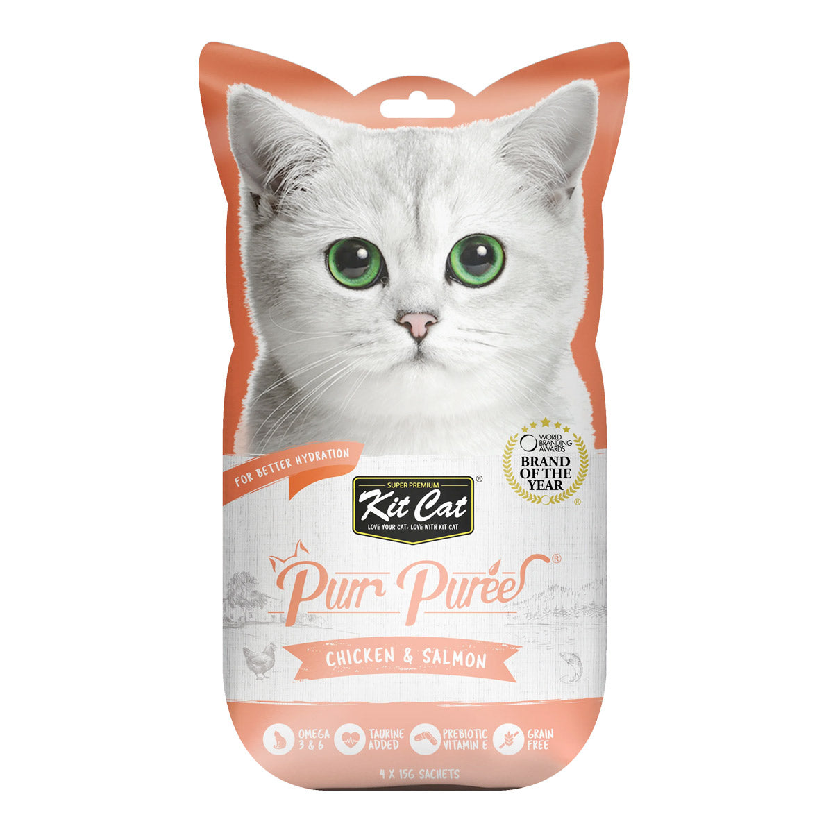 Kit Cat Purr Puree Chicken & Salmon Cat Treats 4X15G