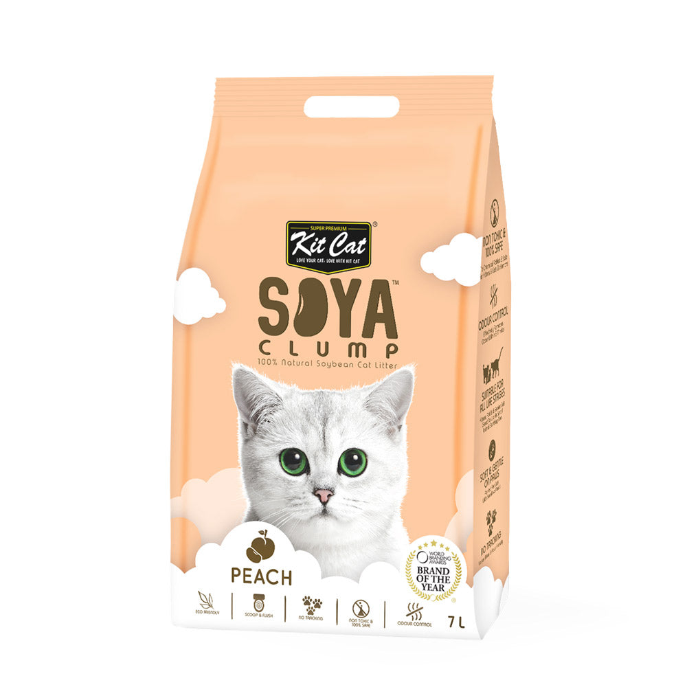 KitCat SoyaClump Soyabean Cat Litter Peach 7L