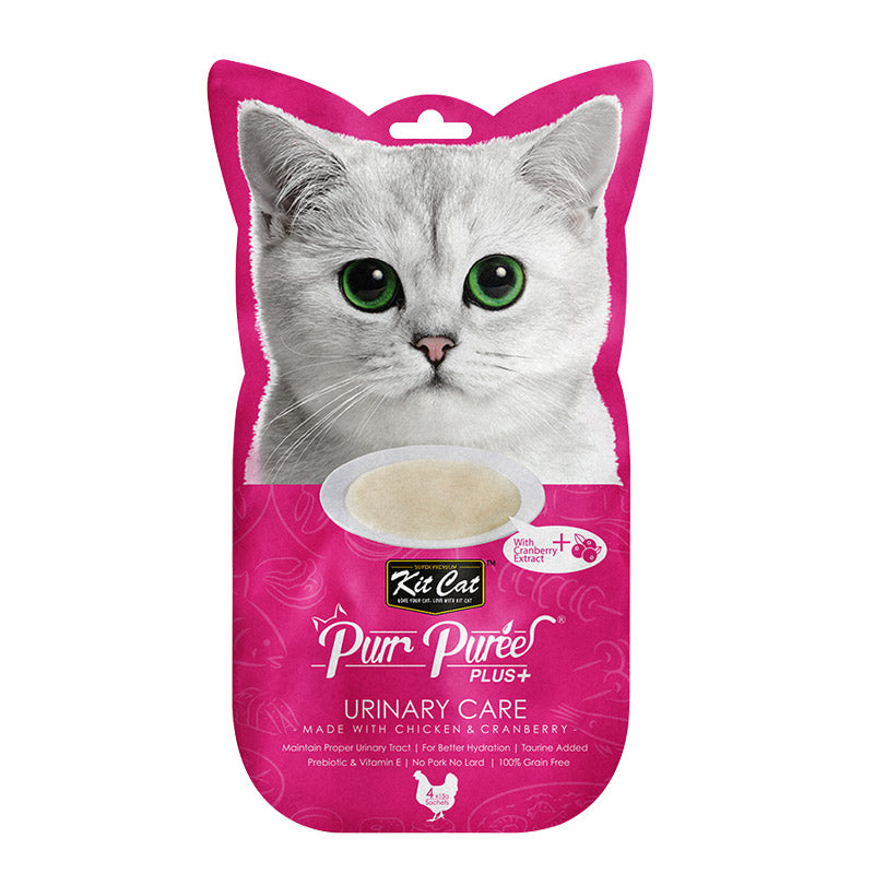 Kit Cat Purr Puree Plus+ Chicken & Cranberry (Urinary Care) Cat Treats 4X15G