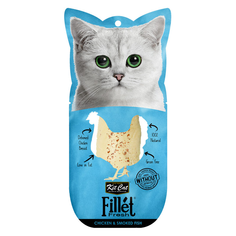 Kit Cat Fillet Fresh Chicken and Smoked Fish Cat Treats 30G