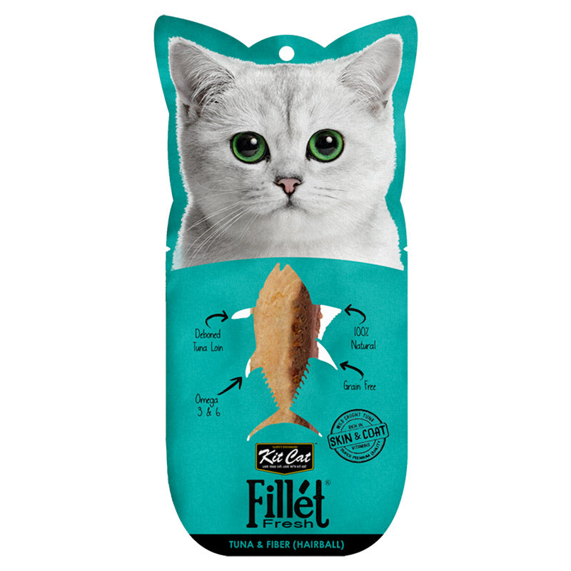 Kit Cat Fillet Fresh Tuna and Fiber (Hairball) Cat Treats 30G