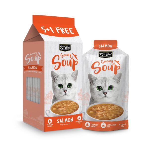 Kit Cat Savoury Soup Salmon Cat Wet Food 300g ( 6 X 50g )