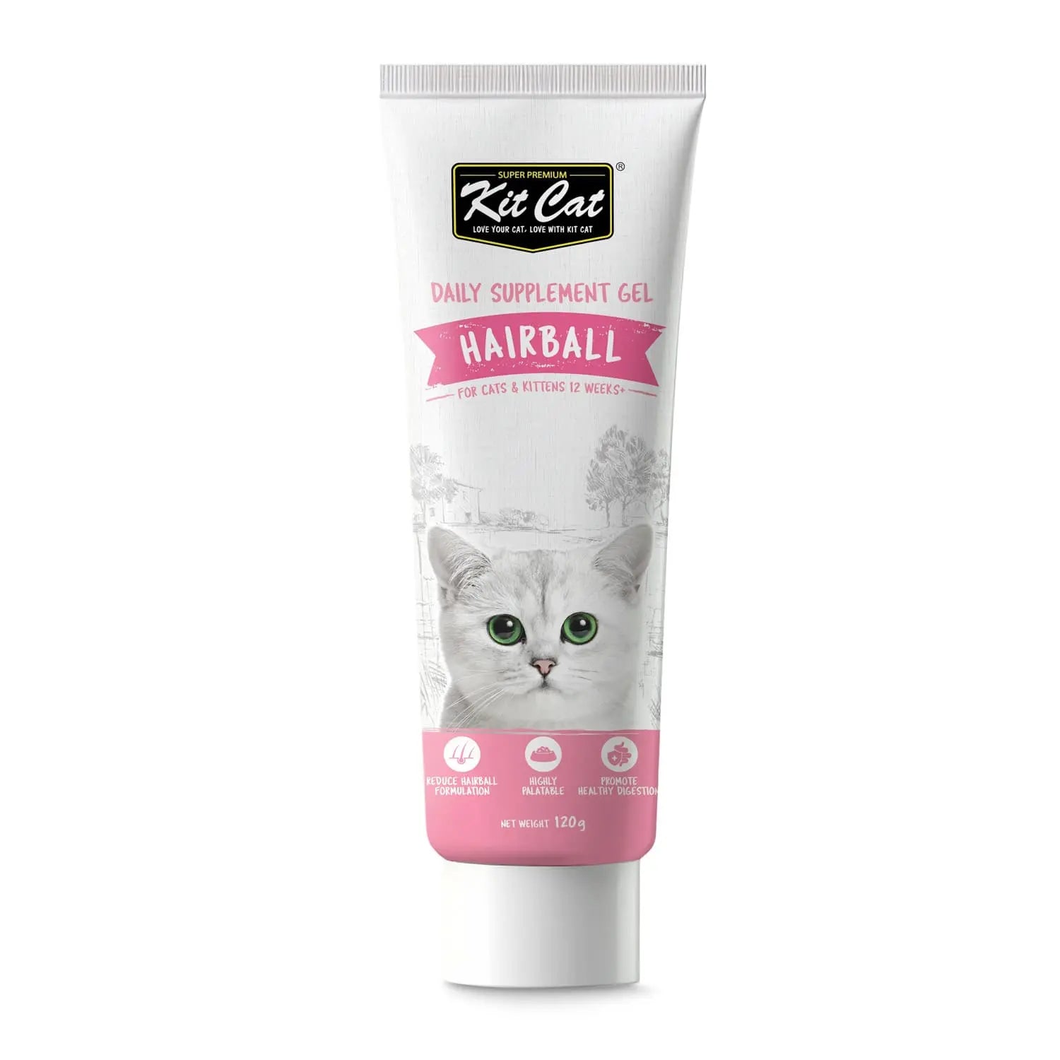 Kit Cat Daily Nutritional Supplement Gel For Cats & Kittens Hairball 120g