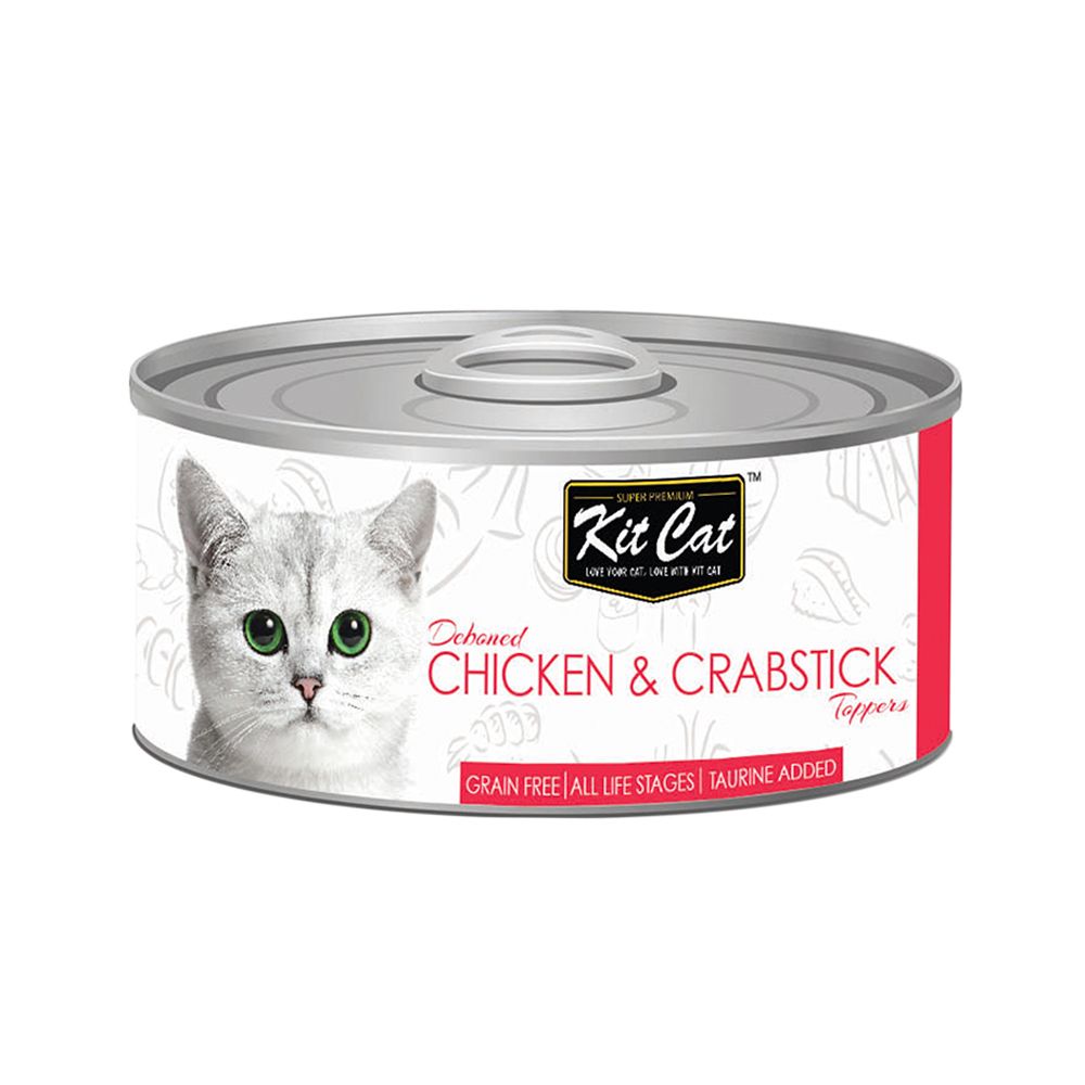 Kit Cat Chicken & Crabstick Toppers Canned Cat Food - 80g