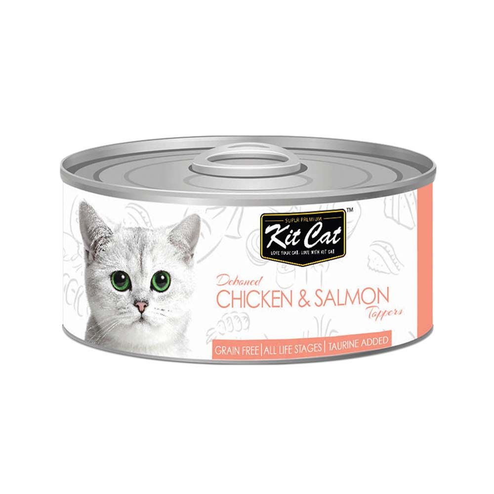Kit Cat Deboned Chicken and Salmon Toppers Canned Cat Food - 80 g