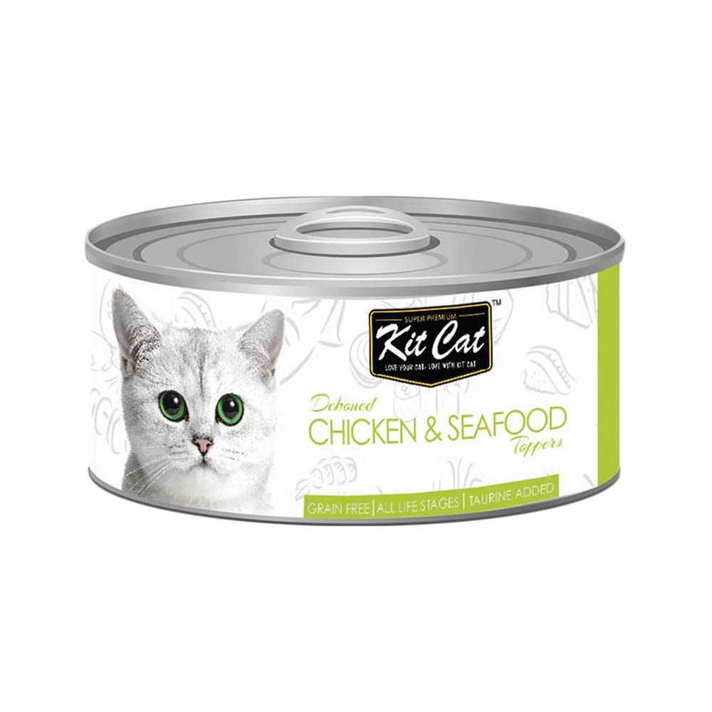 Kit Cat Deboned Chicken and Seafood Toppers Canned Cat Food - 80 g