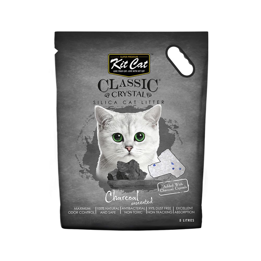 Kit Cat Classic Crystal Charcoal Unscented Cat Litter - 2.2 Kg