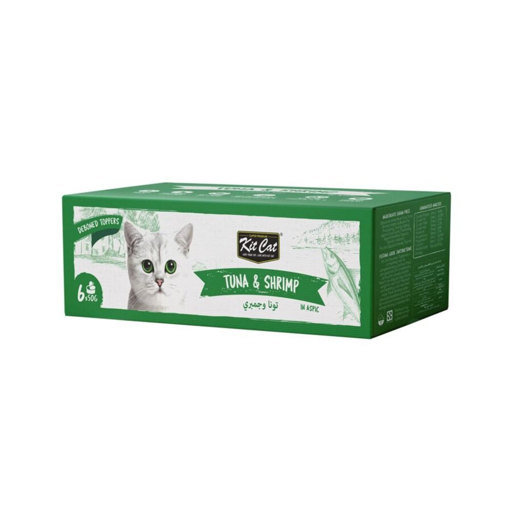 Kit Cat Deboned Tuna and Shrimp Toppers Multipack Canned Cat Food - 6 x 50 g