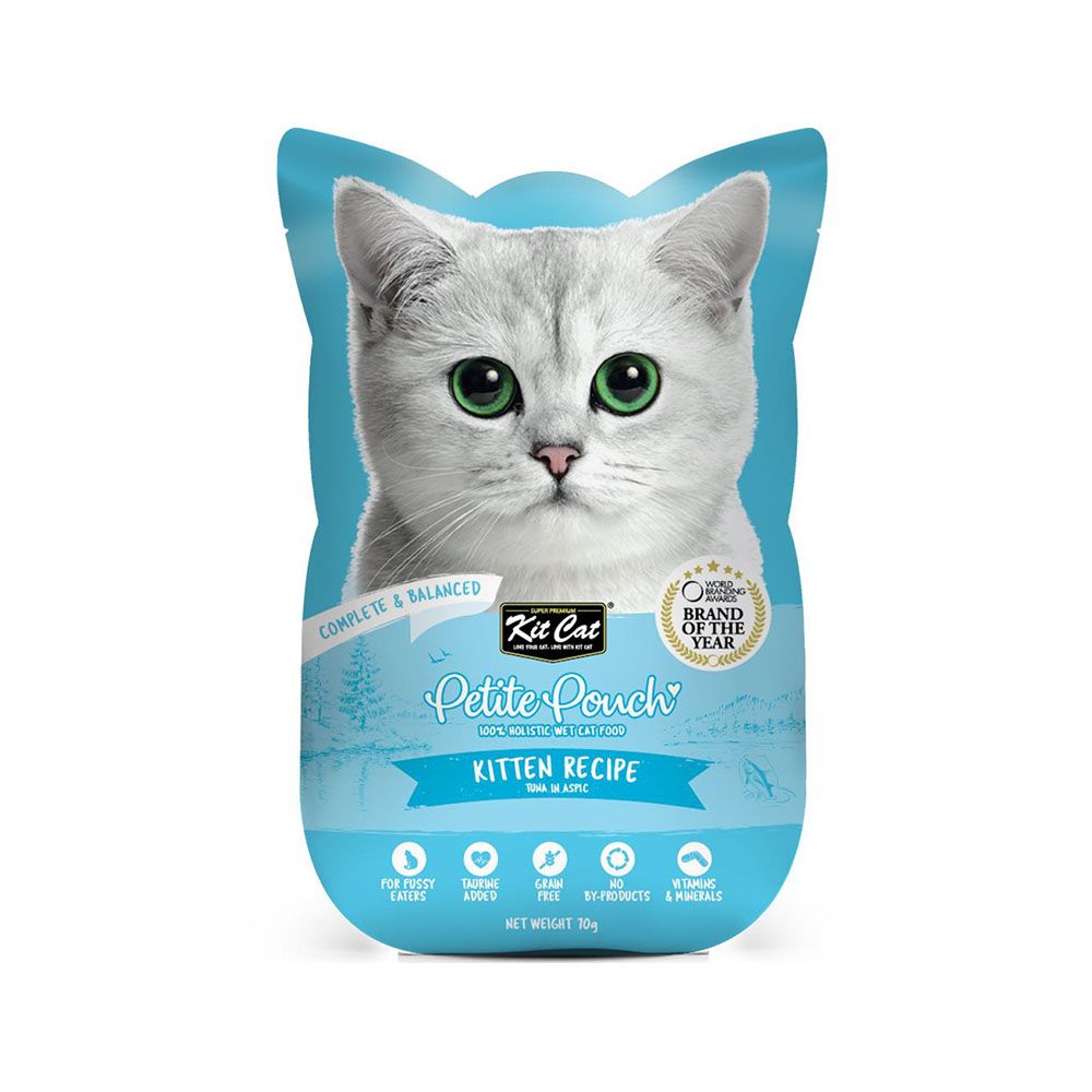 Kit Cat Petite Complete Kitten Tuna in Aspic Cat Food Pouch - 70 g