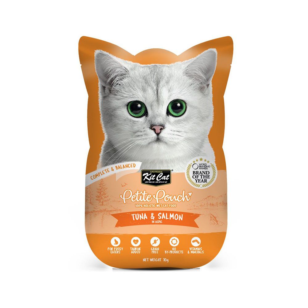 Kit Cat Petite Complete Tuna and Salmon in Aspic Cat Food Pouch - 70 g