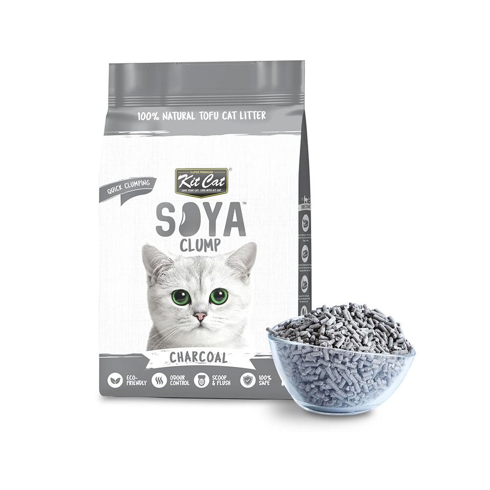 Kit Cat Soya Clumping Soybean Cat Litter - Charcoal - 7L