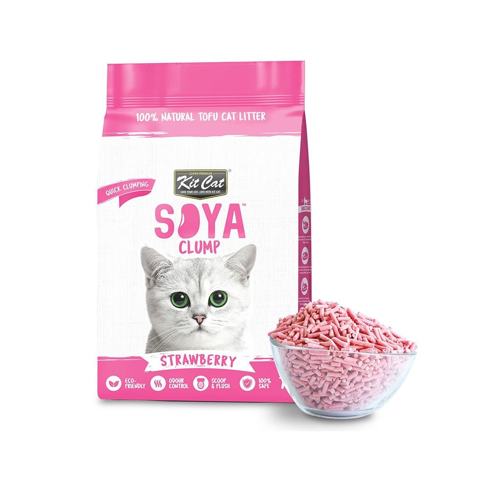 Kit Cat Soybean Soya Clump Cat Litter - Strawberry - 7L