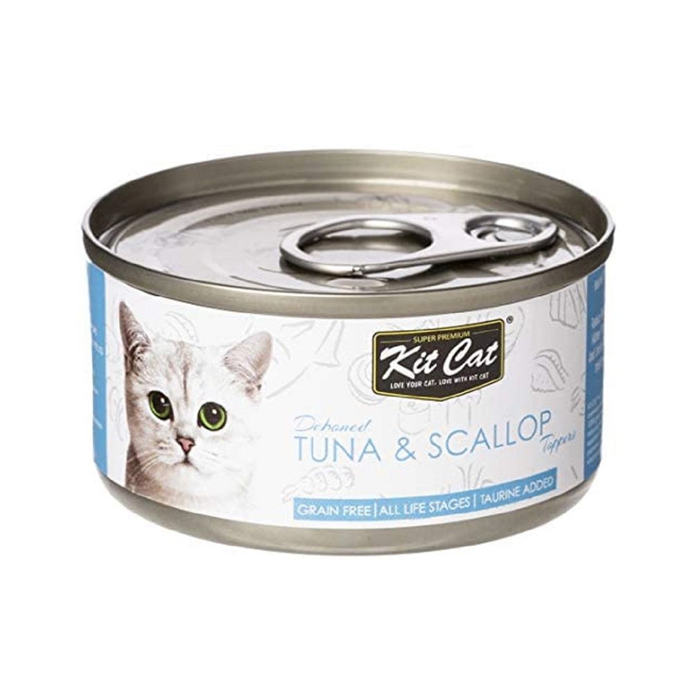 Kit Cat Deboned Tuna and Scallop Toppers Canned Cat Food - 80 g