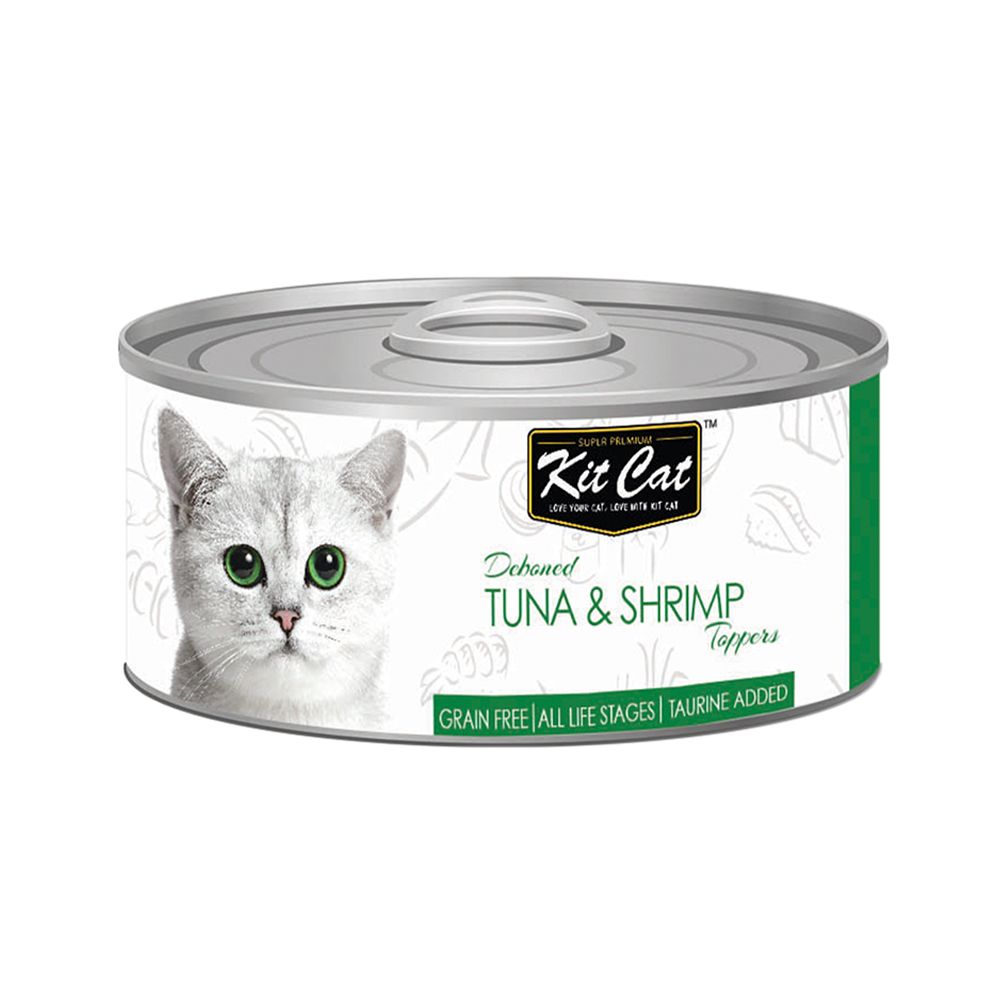 Kit Cat Deboned Tuna and Shrimp Toppers Canned Cat Food - 80 g