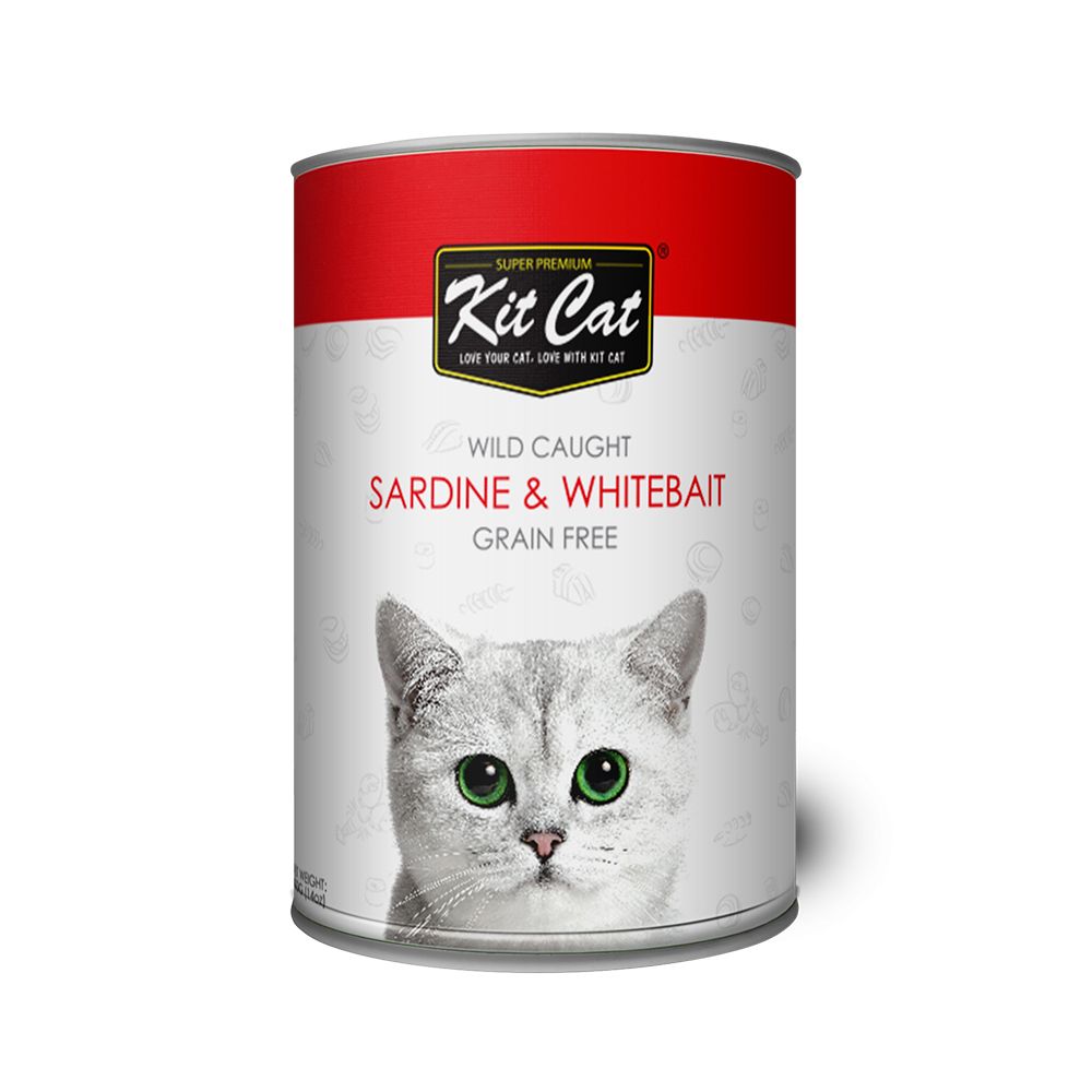 Kit Cat Wild Caught Sardine and Whitebait Canned Cat Food - 400 g