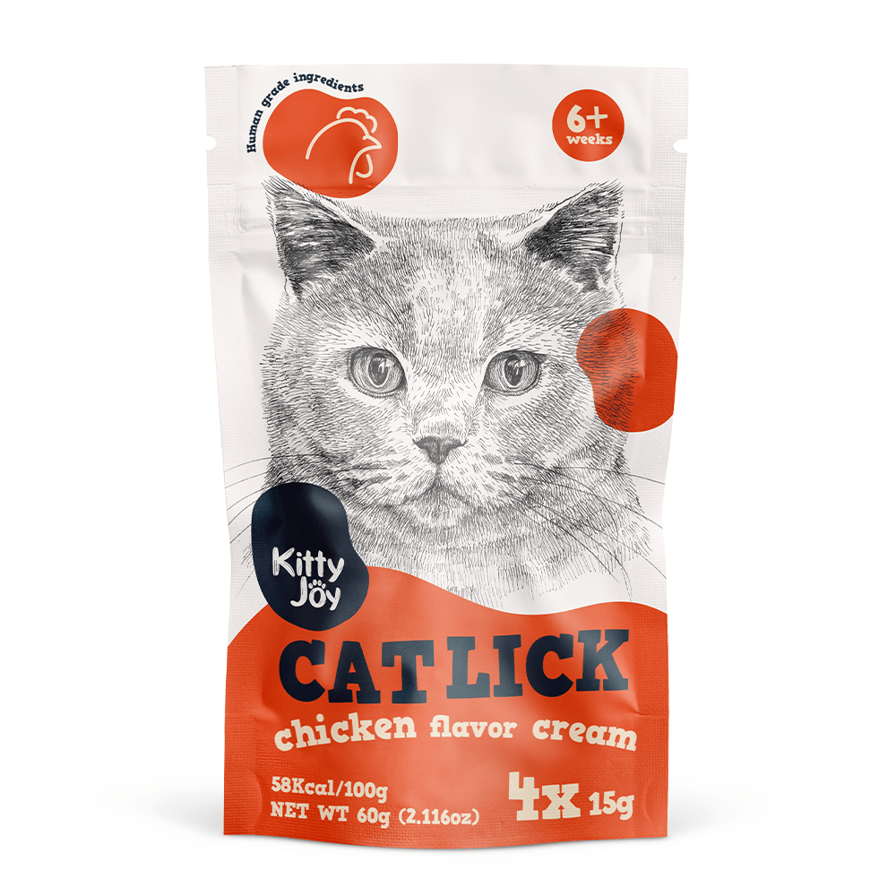 Kitty Joy Cat Lick Chicken Flavor Cream Cat Treats -(4x15g) 60g