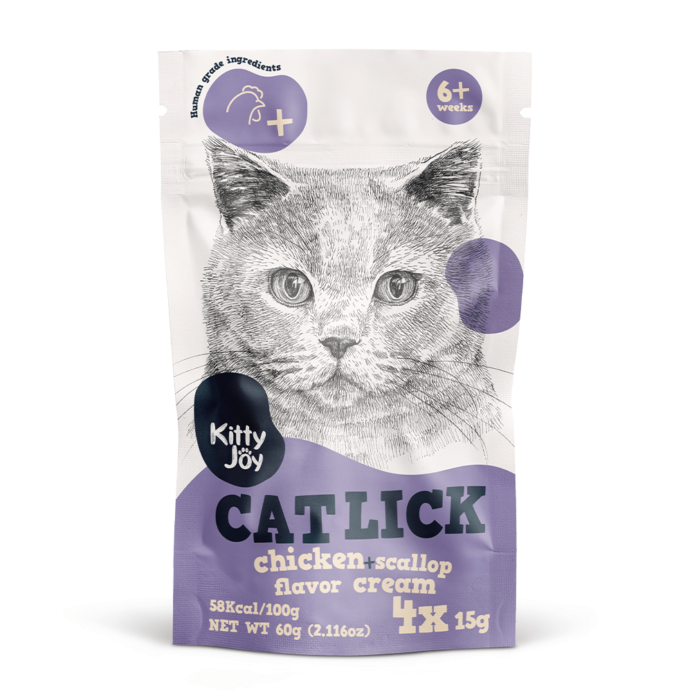 Kitty Joy Cat Lick Chicken + Scallop Flavor Cream Cat Treats -(4x15g) 60g