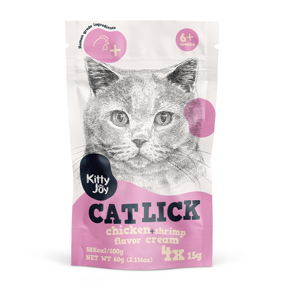 Kitty Joy Cat Lick Chicken + Shrimp Flavor Cream Cat Treats -(4x15g) 60g