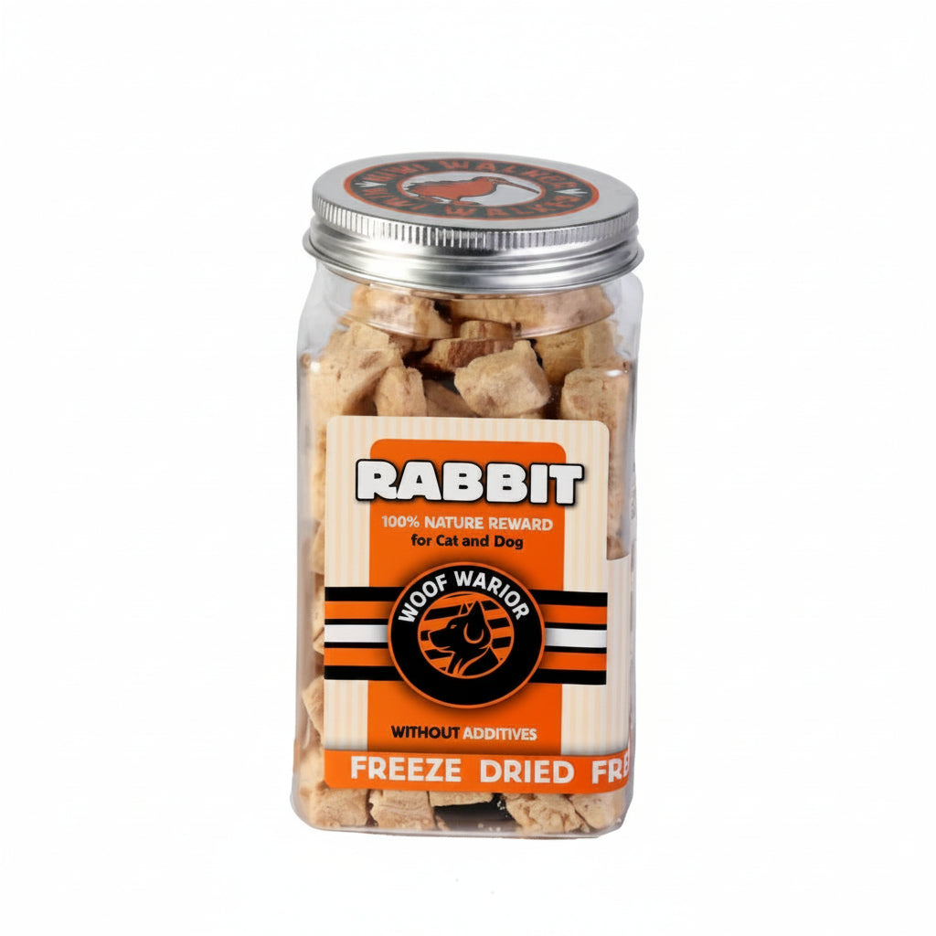 KIWI WALKER Freeze Dried Grain Free Snack Rabbit Cubes Dog & Cat Treats 75G