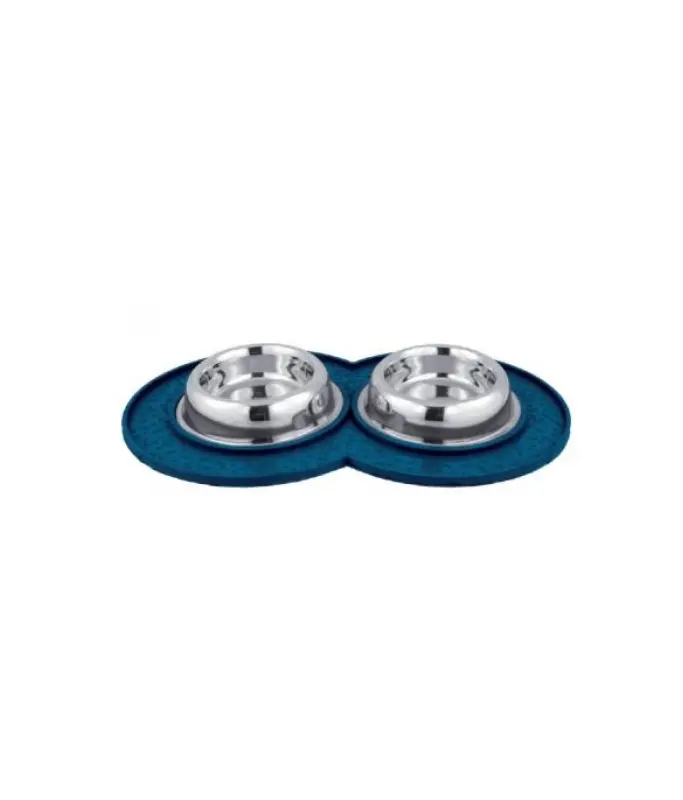 KUMAR STEELS ANTI SPILL RUBBER MAT DOG BOWL
