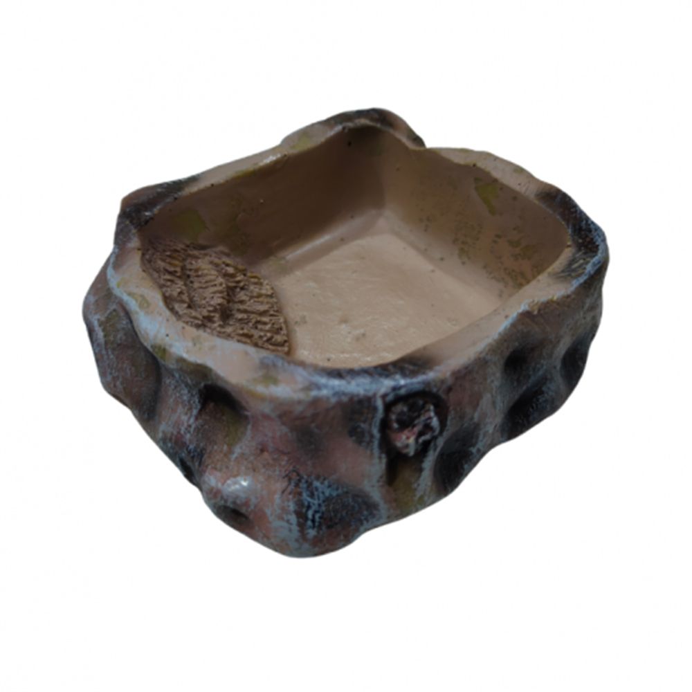 KW Zone Tree Bark Reptile Feeding Bowl