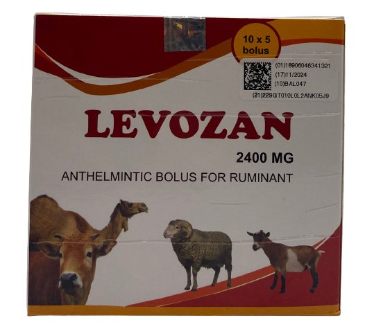 Levozan 2400mg Levozan an internal antiparasitic and anthelmintic in cattle, sheep, and goats.