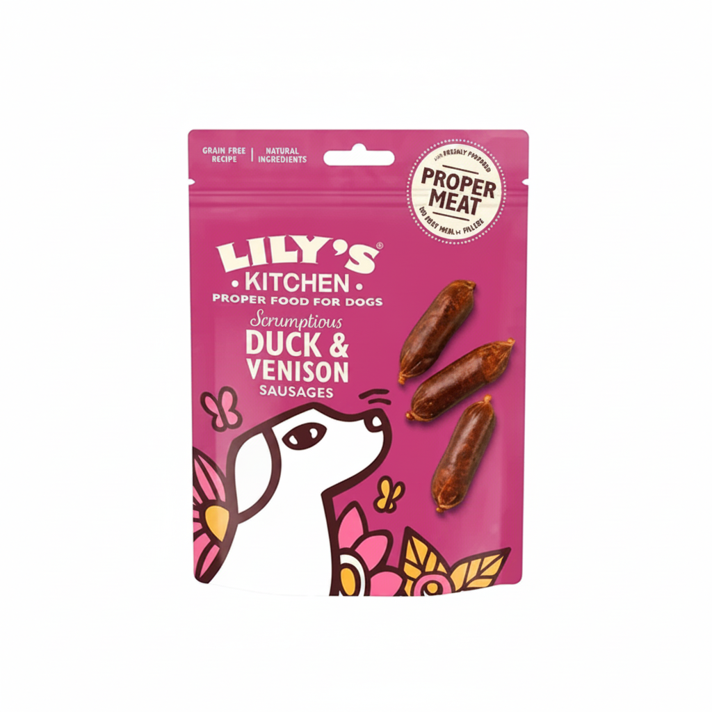 Lily's Kitchen Scrumptious Duck & Venison Sausages Dog Treats (70g)