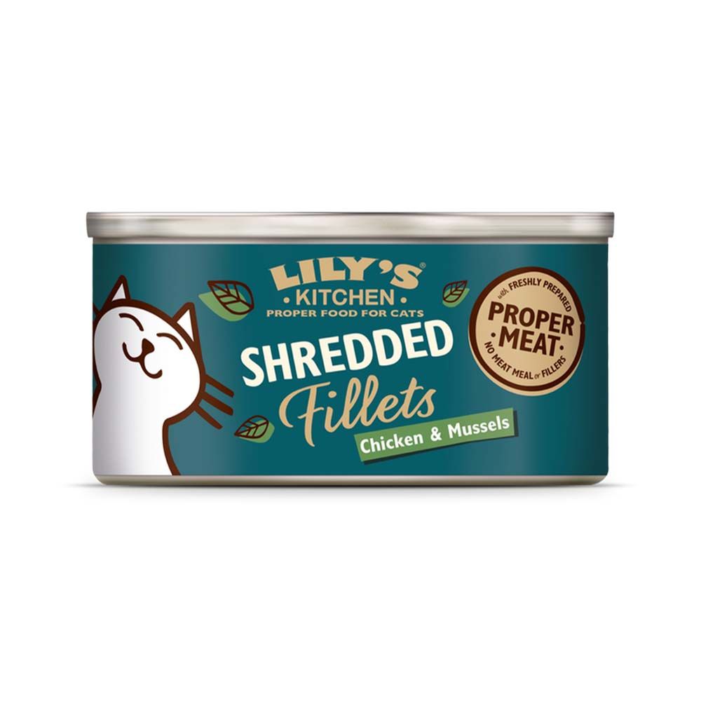Lily's Kitchen Shredded Fillets Chicken and Mussels in Broth Canned Cat Food - 70 g