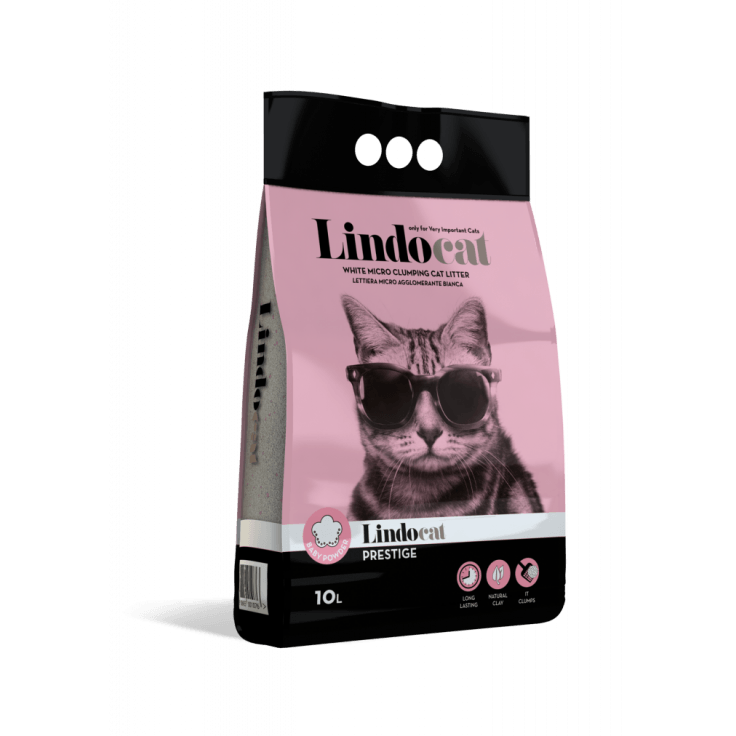Lindocat White Bentonite Prestige Clumping Cat Litter - (Baby Powder Fragrance)