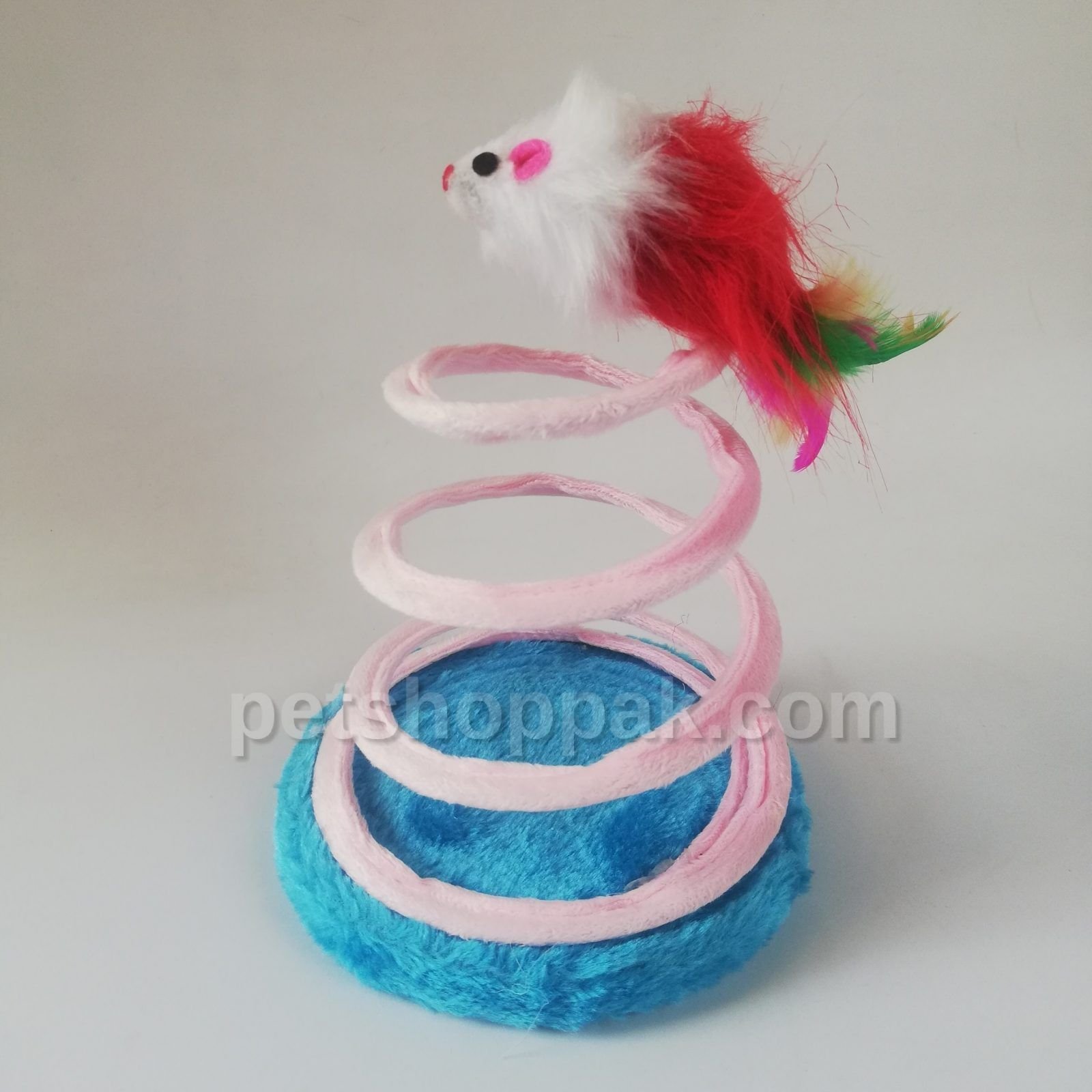 Cat Spring toy with furry mouse