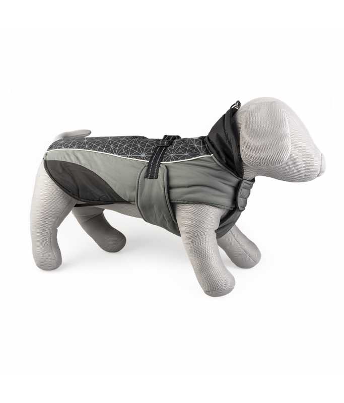 Duvo+ Dog Jacket Hi Vis Casual M – 50Cm Black/Grey[Size – M]