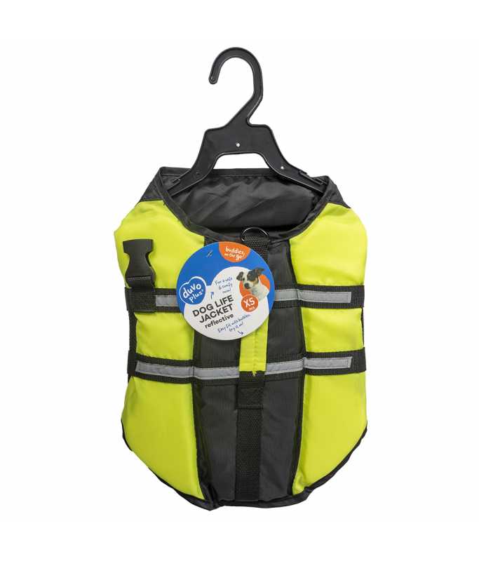 Duvo+ Dog Life Jacket Hi Vis Marine Xs – 30Cm- Max.13Kg Black/Yellow[Size – Xs]
