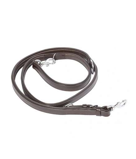 Duvo Metal Leather Duo Leash Dark Brown 100 – 200Cm/22Mm[Dimension – 100-200Cm X 22Mm]