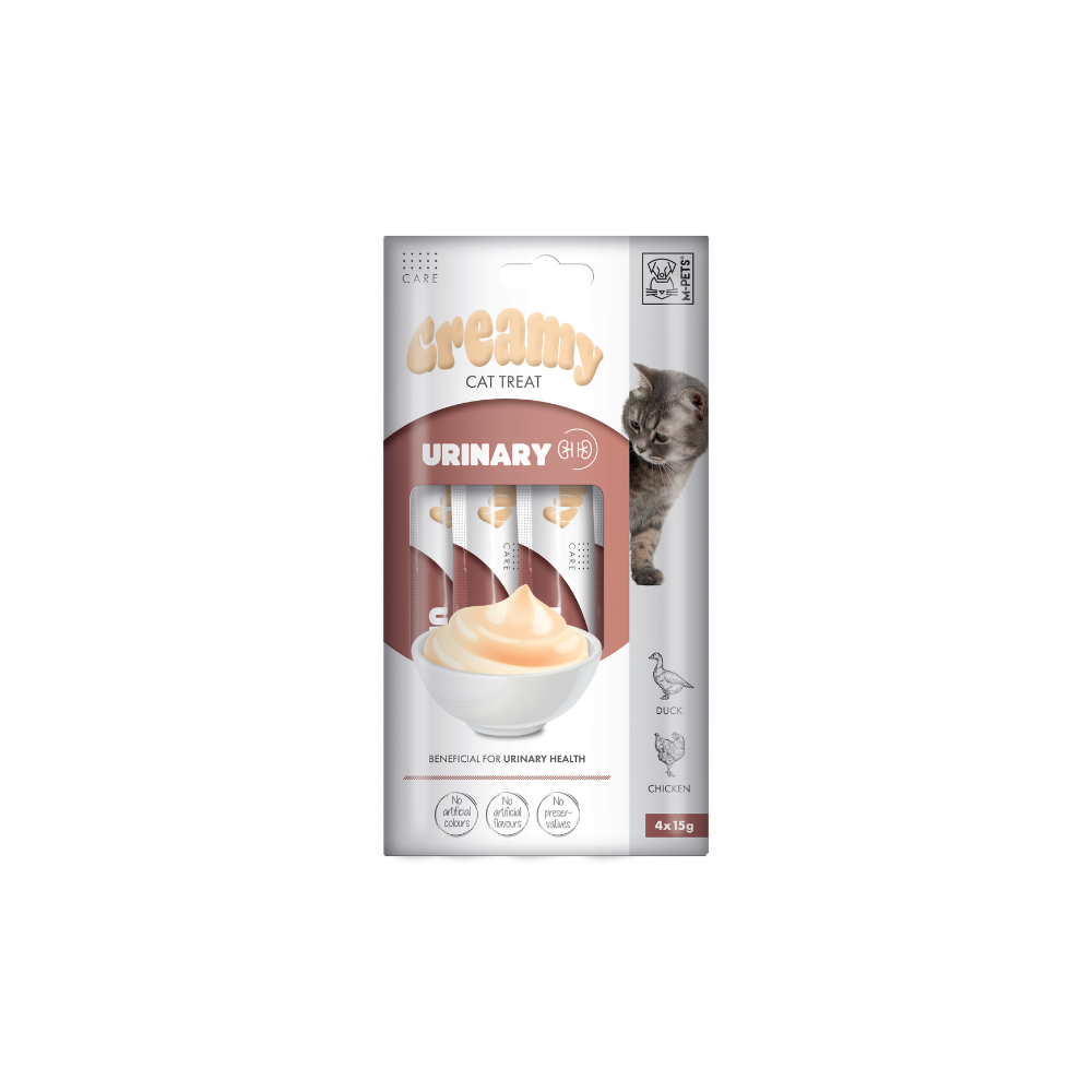 M-PETS Creamy with Functions – Cat treat – Urinary – Duck & Chicken 4x15g (60g)