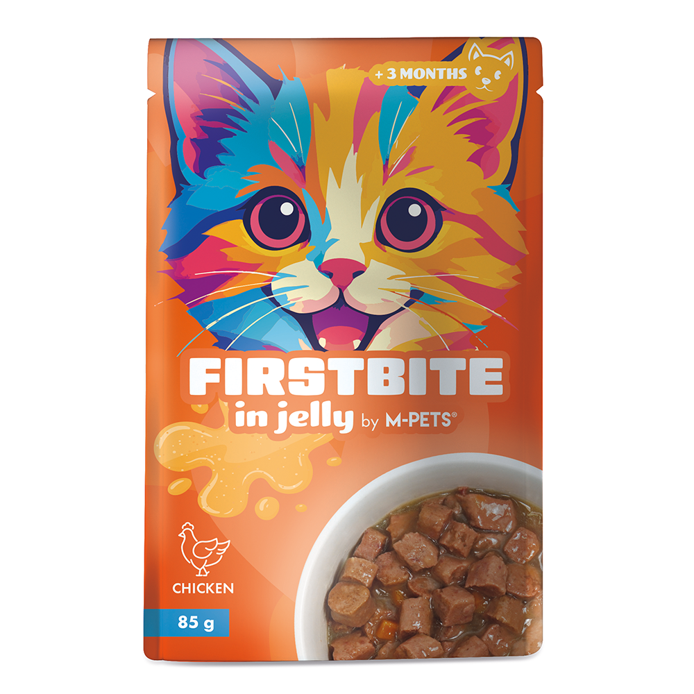 M-PETS Firstbite Chicken in Jelly Wet Food Pouches for Cats 12x85g