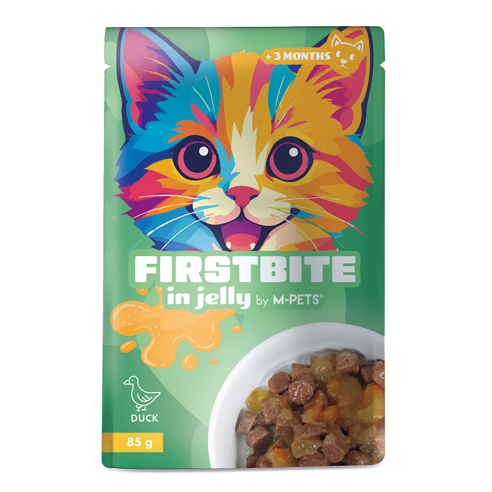 M-PETS Firstbite Duck in Jelly Wet Food Pouches for Cats 12x85g