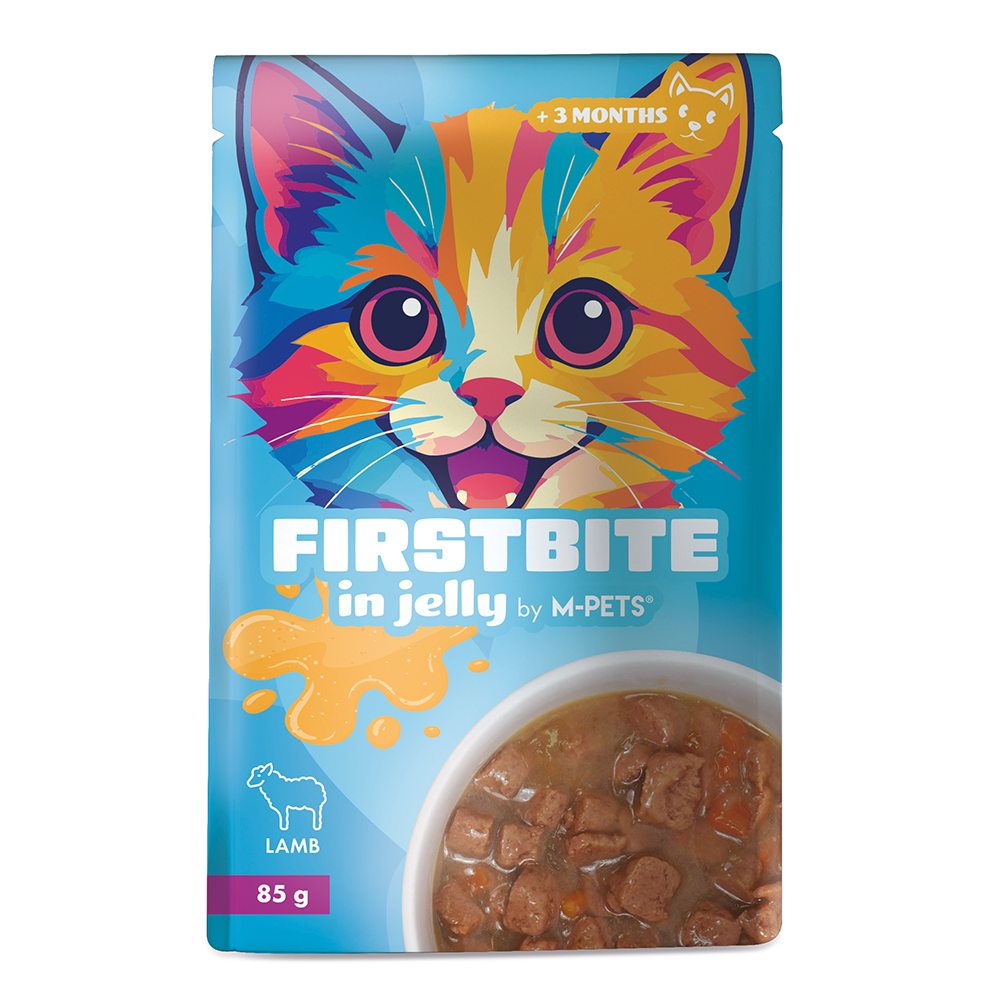 M-PETS Firstbite Lamb in Jelly Wet Food Pouches for Cats 12x85g
