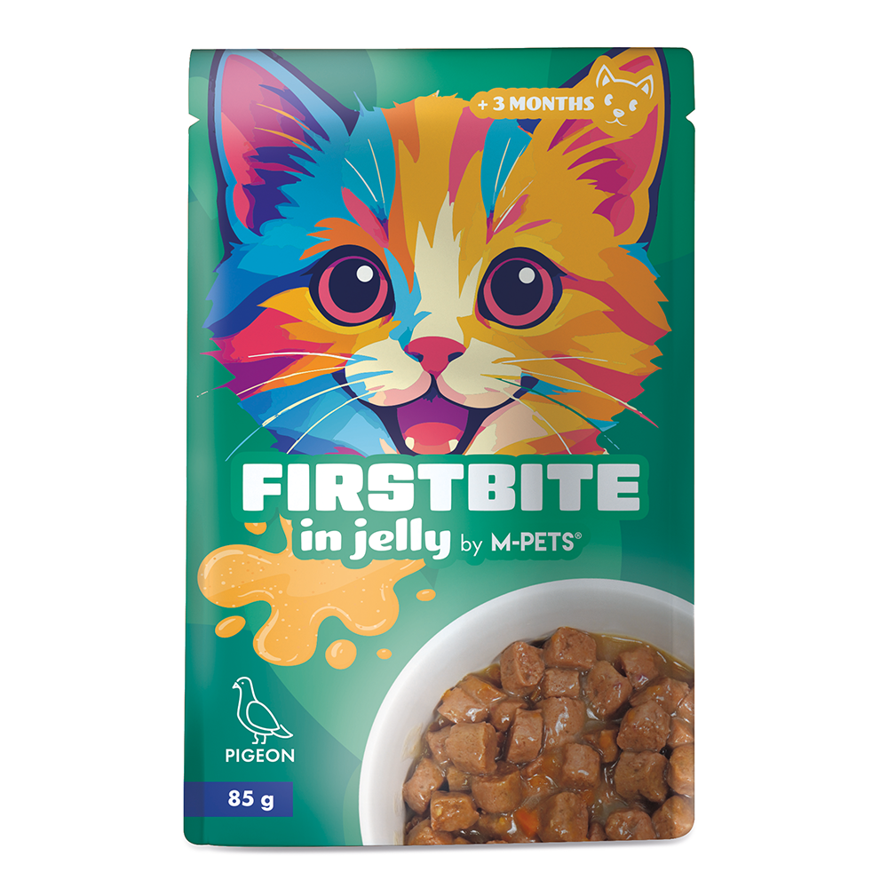 M-PETS Firstbite Pigeon in Jelly Wet Food Pouches for Cats 12x85g
