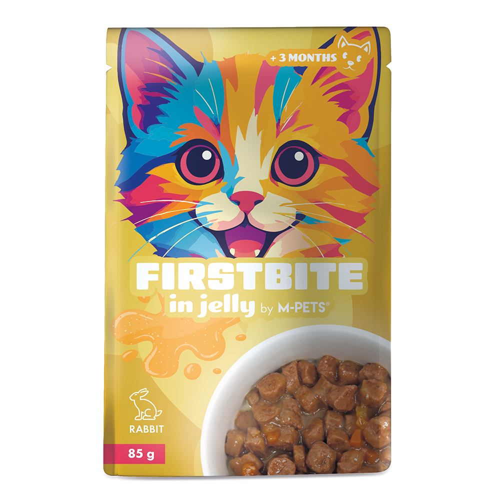 M-PETS Firstbite Rabbit in Jelly Wet Food Pouches for Cats 12x85g
